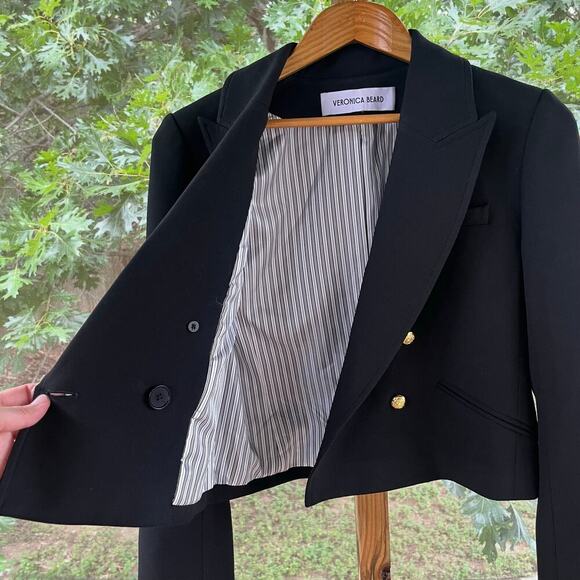 Veronica Beard Women's Black Cropped Blazer Size 4 - Picture 3 of 9